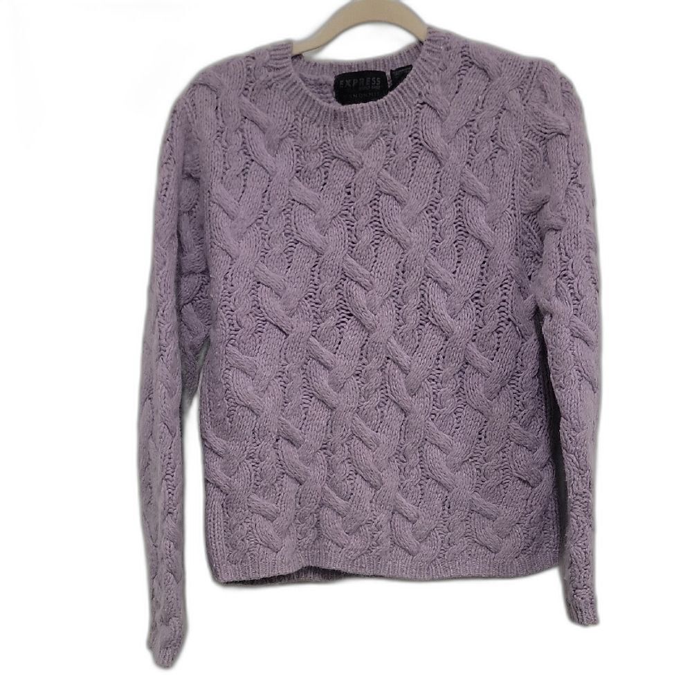 Express Lavender Cable Knit Sweater
